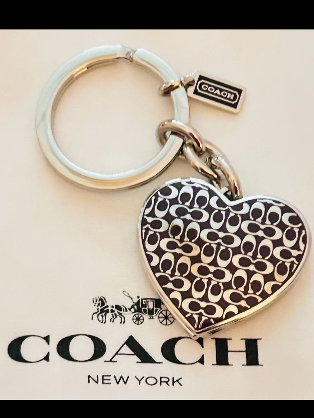 Coach Heart Picture Frame Keychain/ Bag Charm
